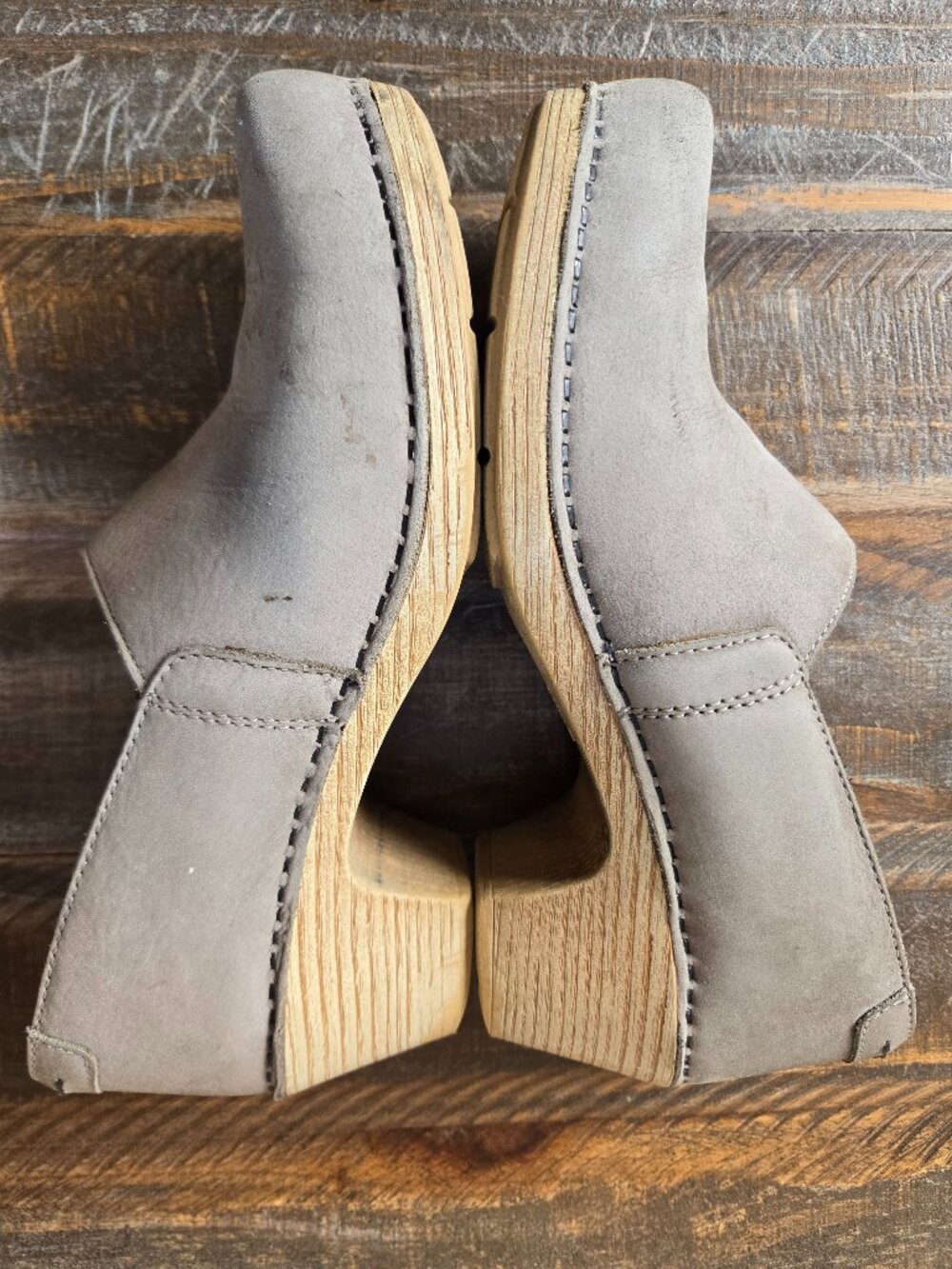 Dansko Mavis Milled Leather Studded Clogs in Taupe Women's EU Size 38 (US 7.5-8)
